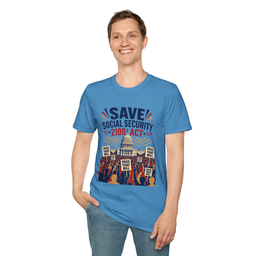Save Social Security 2100 Act T-Shirt — Political Activism Tee for Rallies & Voters
