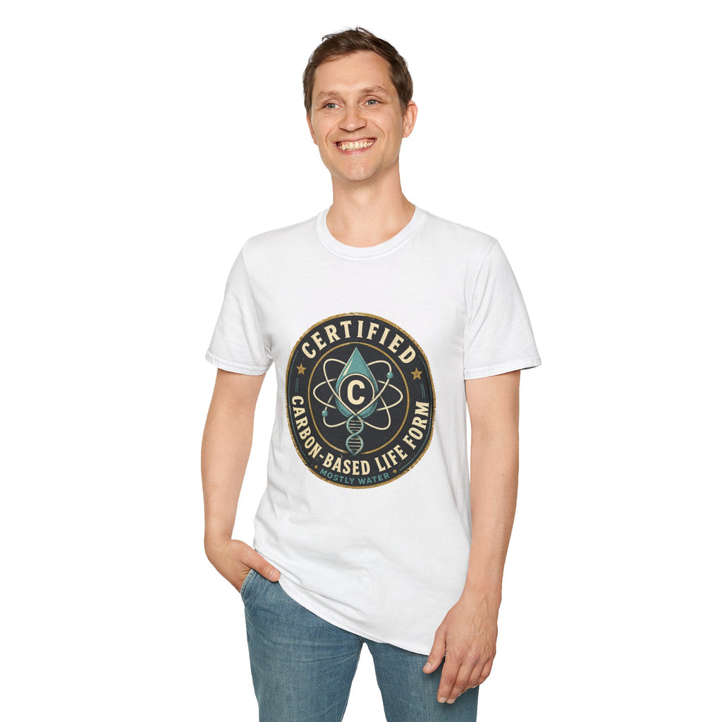 Certified Carbon-Based Lifeform T-Shirt — Funny Science Badge Tee