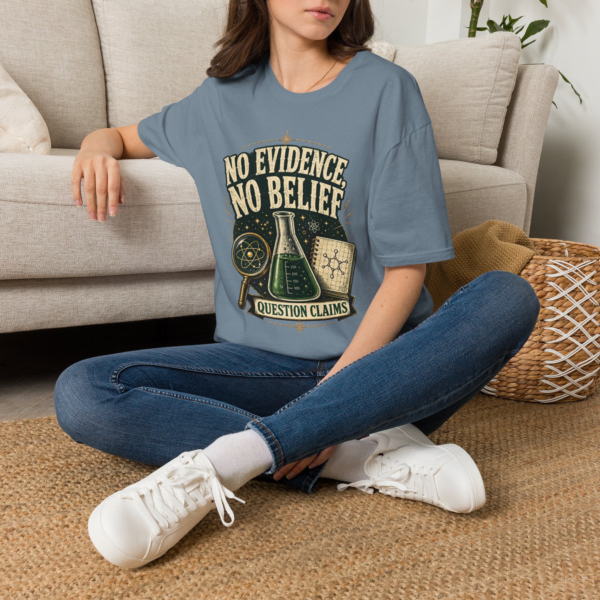 No Evidence No Belief Science T-Shirt — Question Claims Graphic Tee
