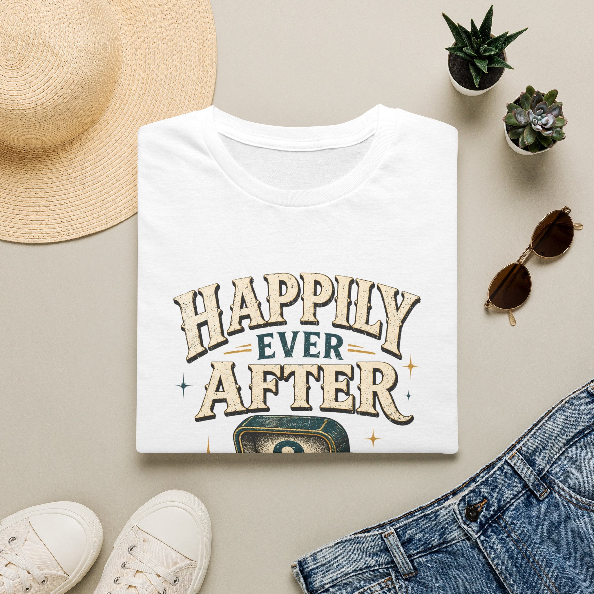 Happily Ever After T-Shirt — Funny Engagement/Marriage Proposal Tee (Ring Box, “Sold Separately” Design)