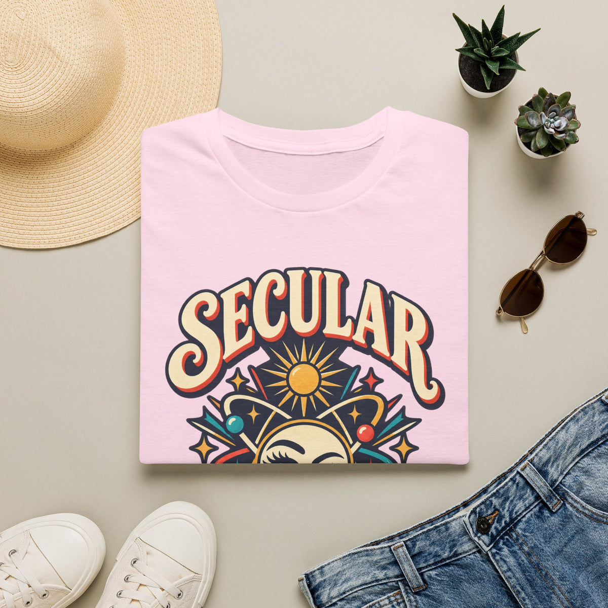 Secular Is Sexy T-Shirt — Retro Spiritual Sun Graphic Tee