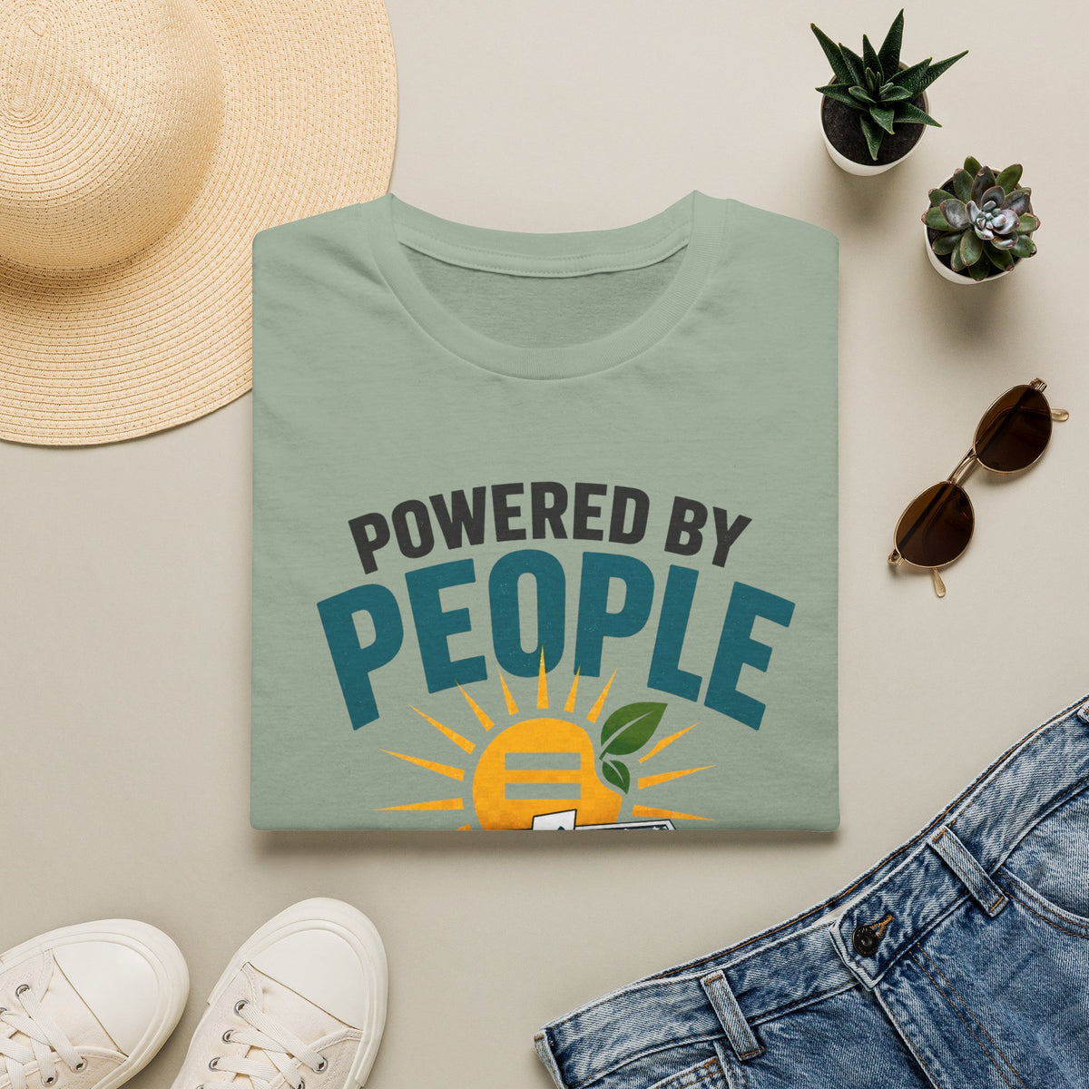 Powered By People Tee — Renewable Energy & Environmental Justice T-Shirt (Not Polluters)