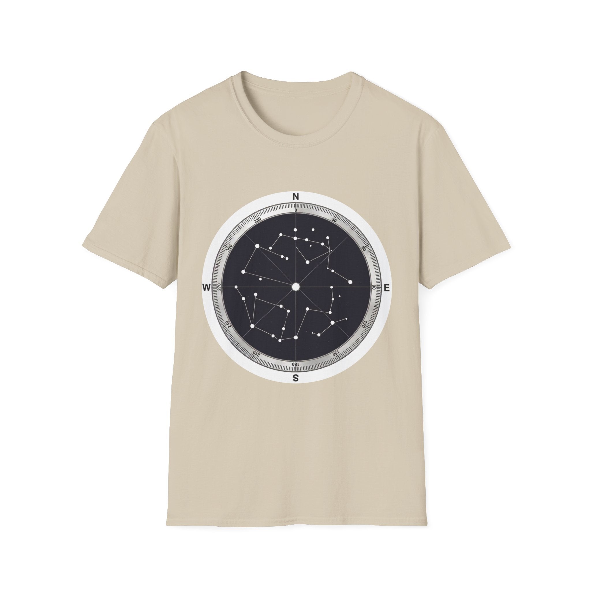 Constellation Compass T-Shirt — Night Sky Star Map Tee