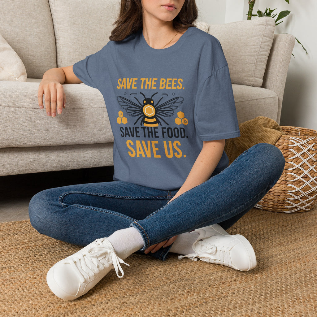 Save The Bees T-Shirt — "Save the Bees. Save the Food. Save Us." Eco Awareness Tee