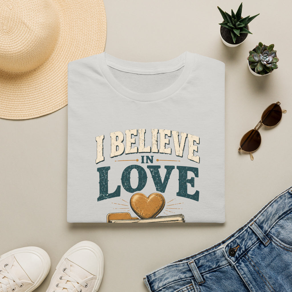 I Believe in Love T-Shirt — Funny Marriage License Optional Graphic Tee