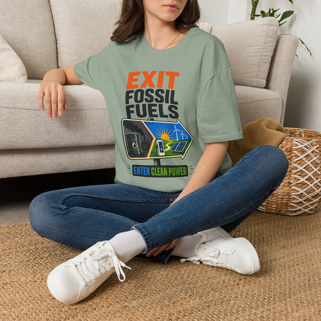 "Exit Fossil Fuels, Enter Clean Power" Environmental Tee