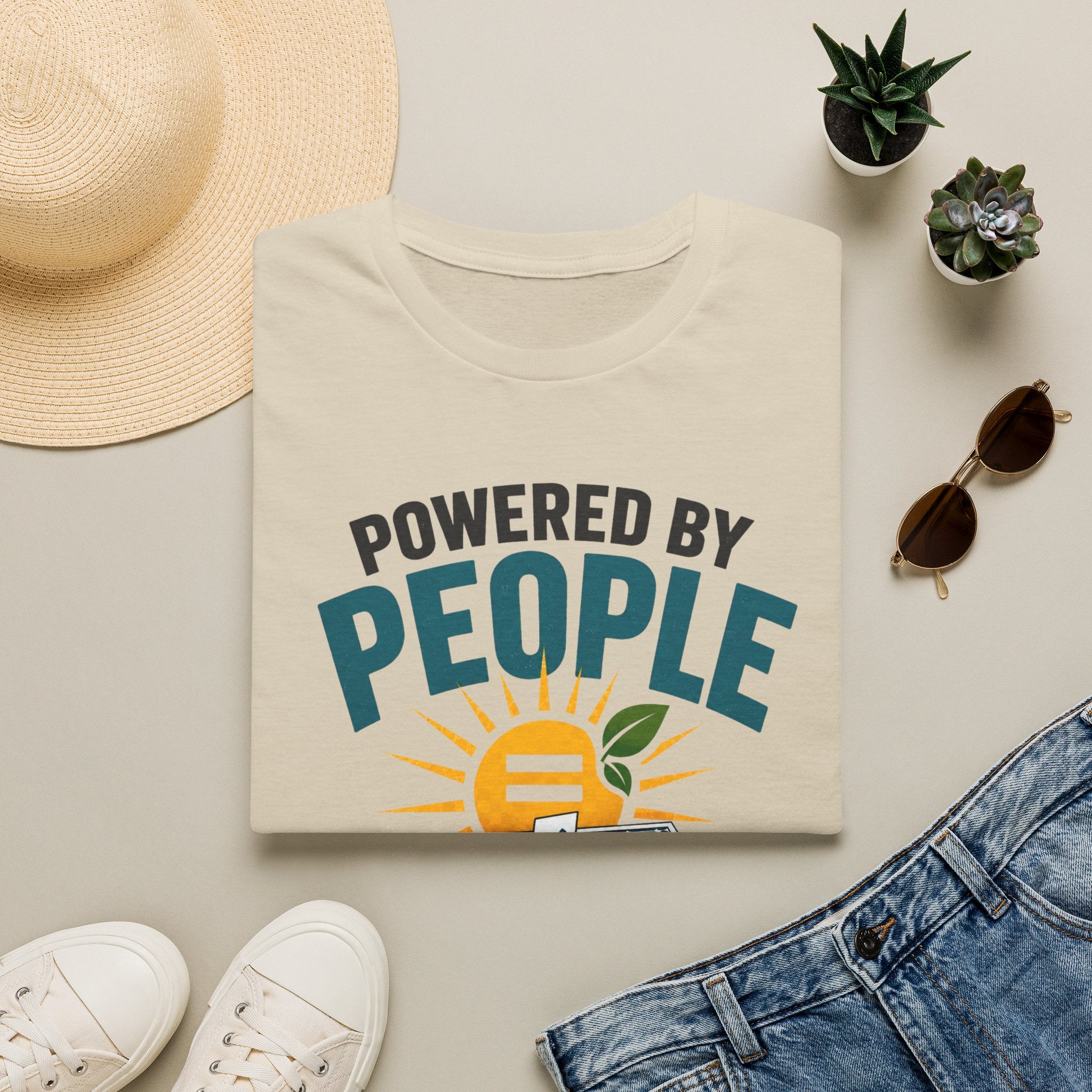 Powered By People Tee — Renewable Energy & Environmental Justice T-Shirt (Not Polluters)