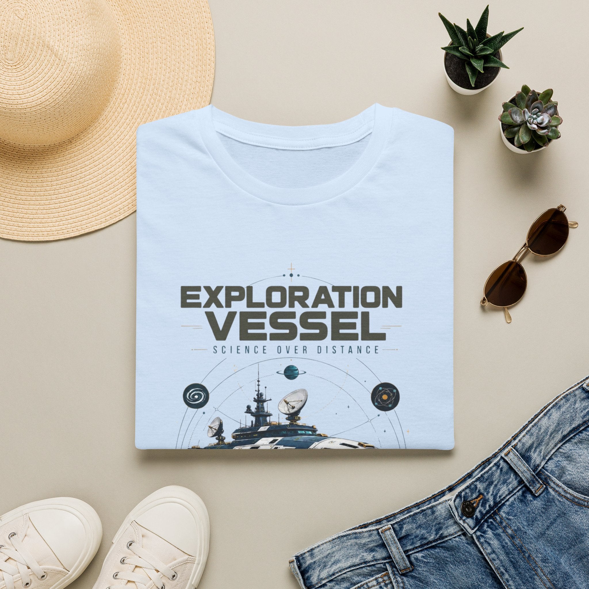 Exploration Vessel T-Shirt — Science Over Distance Space Graphic Tee