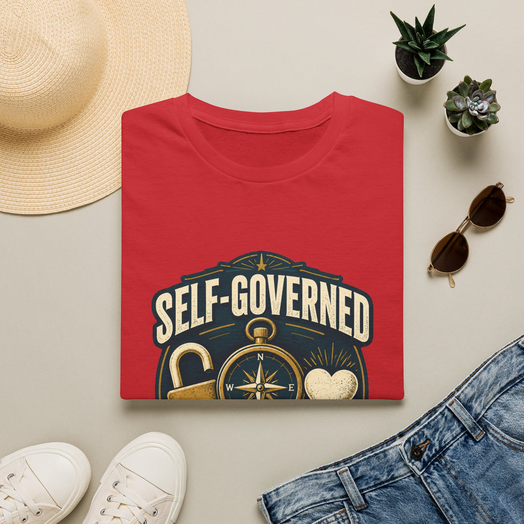 Self-Governed Compass T-Shirt — “Self-Governed: Relationship Status Free Agent” Graphic Tee