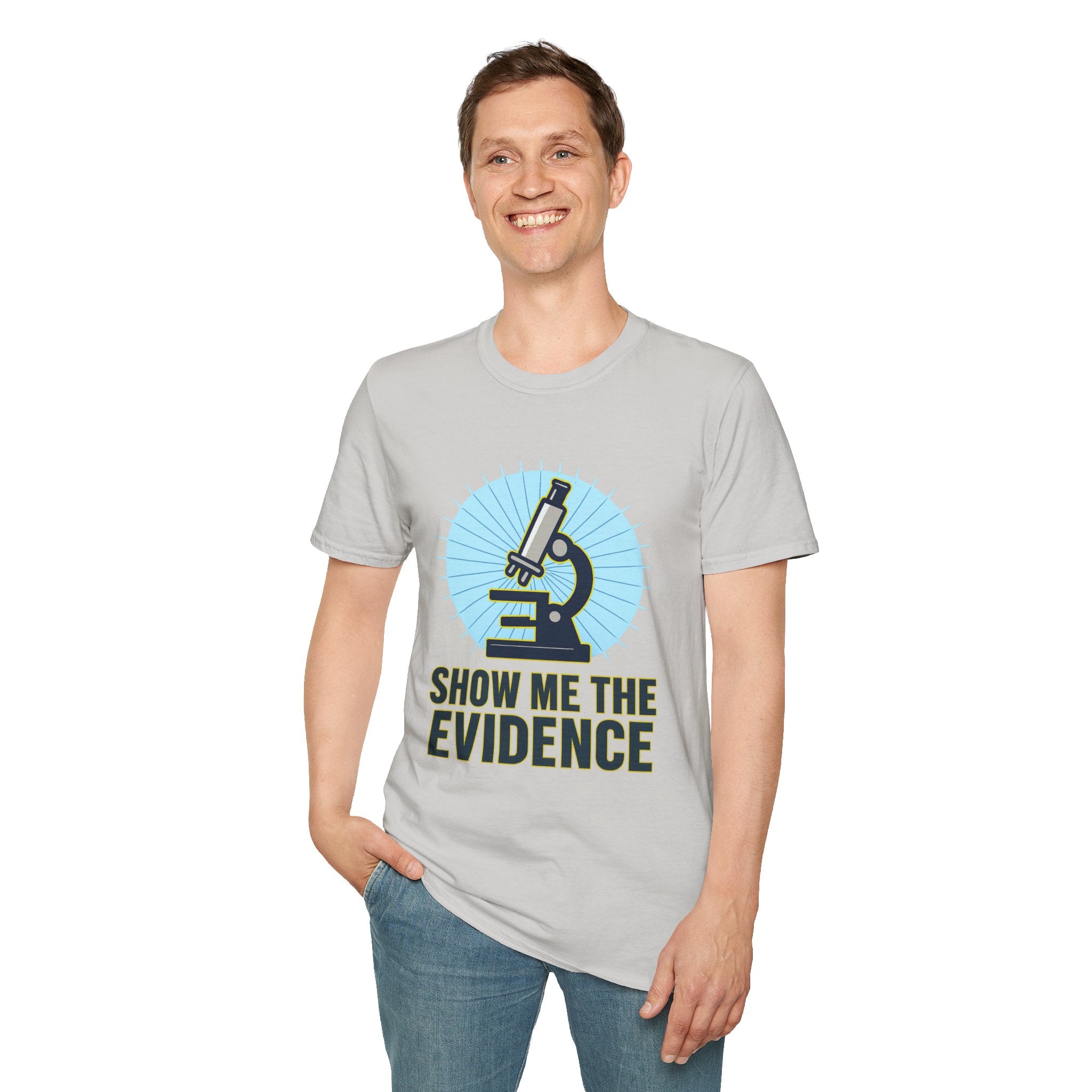 Microscope T-Shirt — "Show Me The Evidence" Science Tee for Scientists & STEM Fans