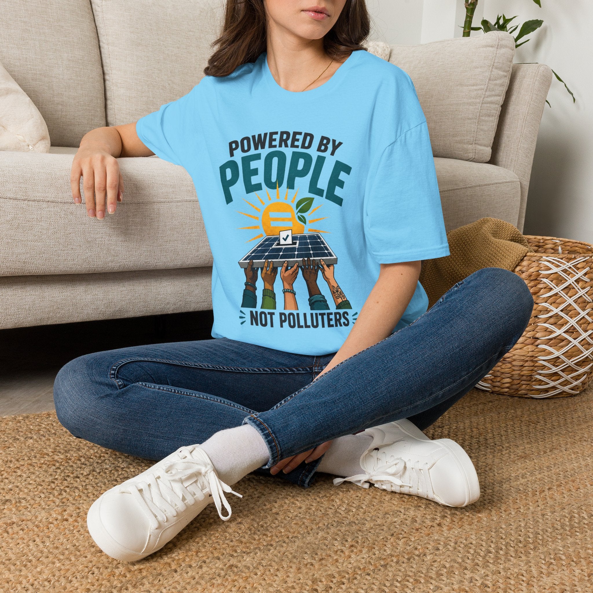 Powered By People Tee — Renewable Energy & Environmental Justice T-Shirt (Not Polluters)