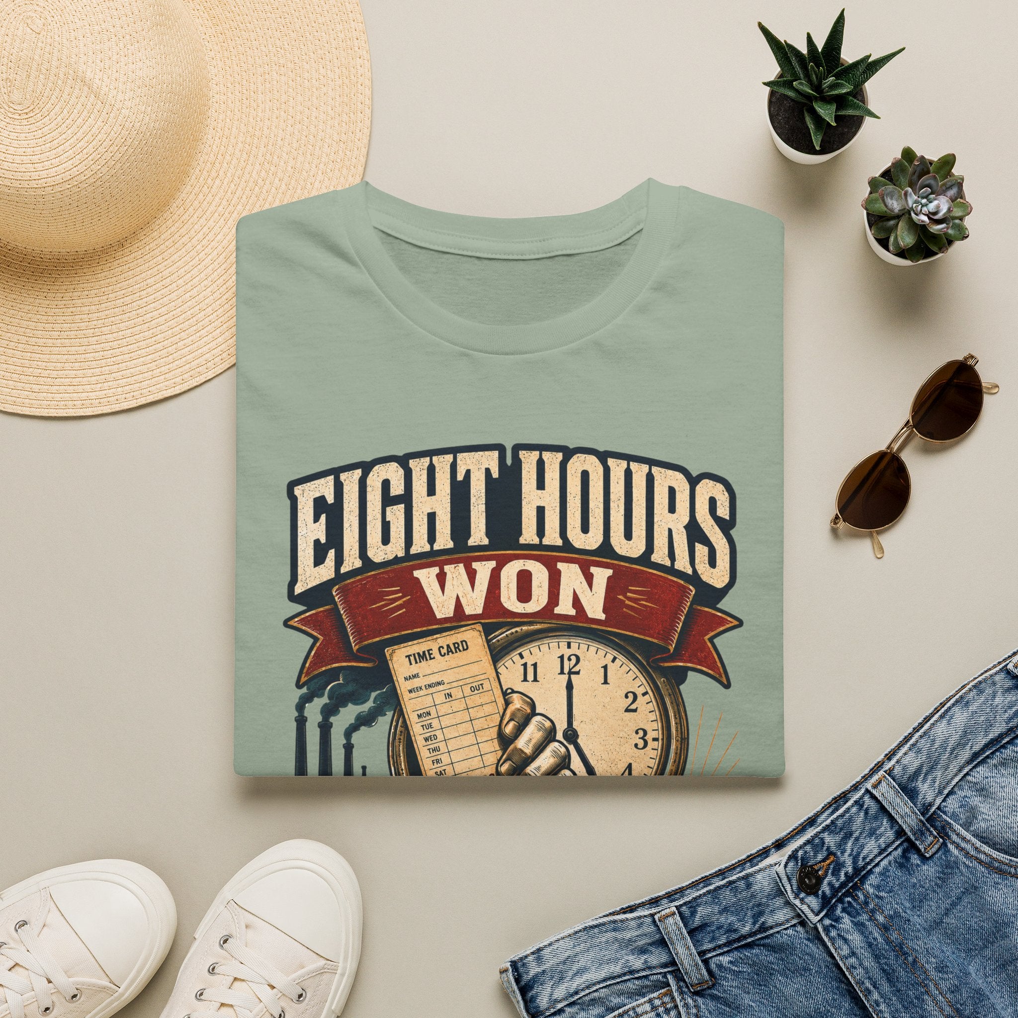 Eight Hours Won T-Shirt — Labor Day Vintage Union Work Shirt
