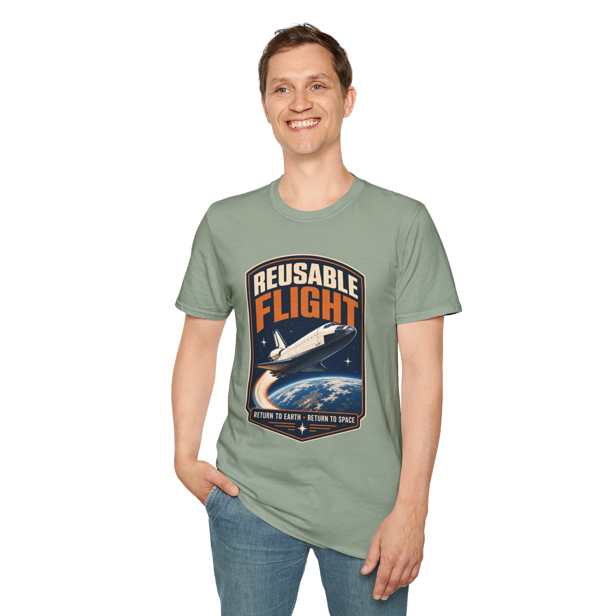 Reusable Flight T-Shirt — Space Shuttle Retro Graphic Tee