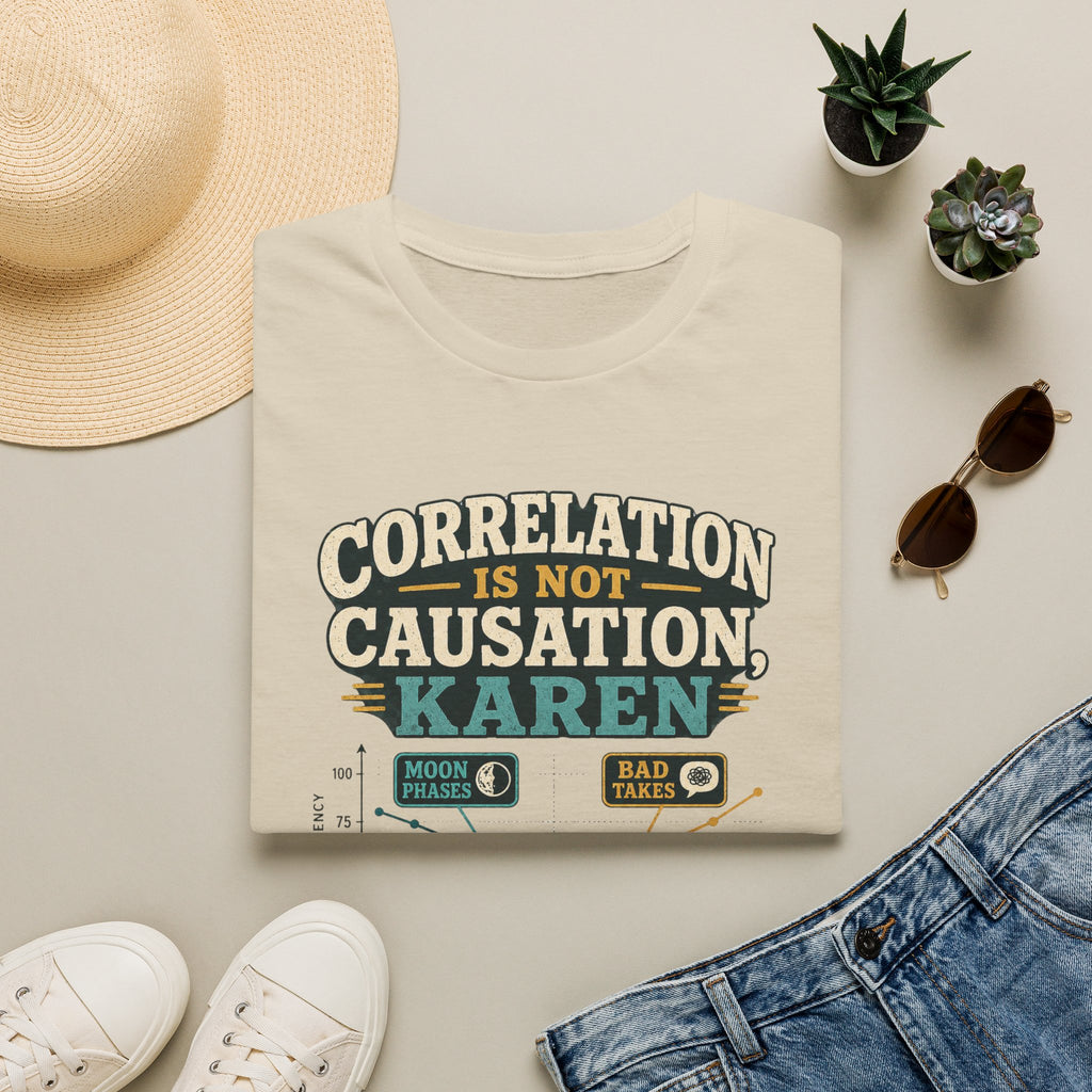 Correlation Is Not Causation Karen T-Shirt — Funny Science Meme Tee