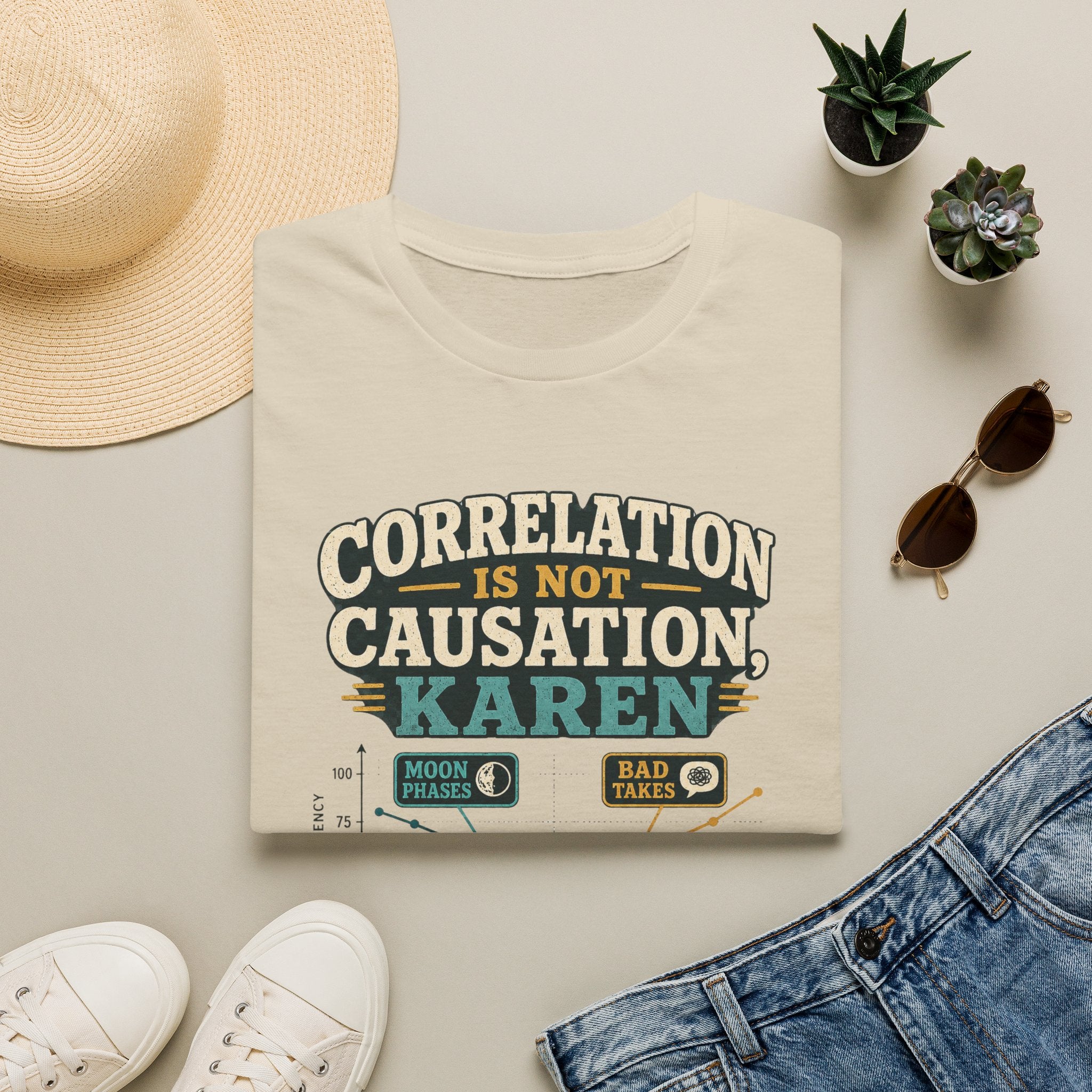 Correlation Is Not Causation Karen T-Shirt — Funny Science Meme Tee