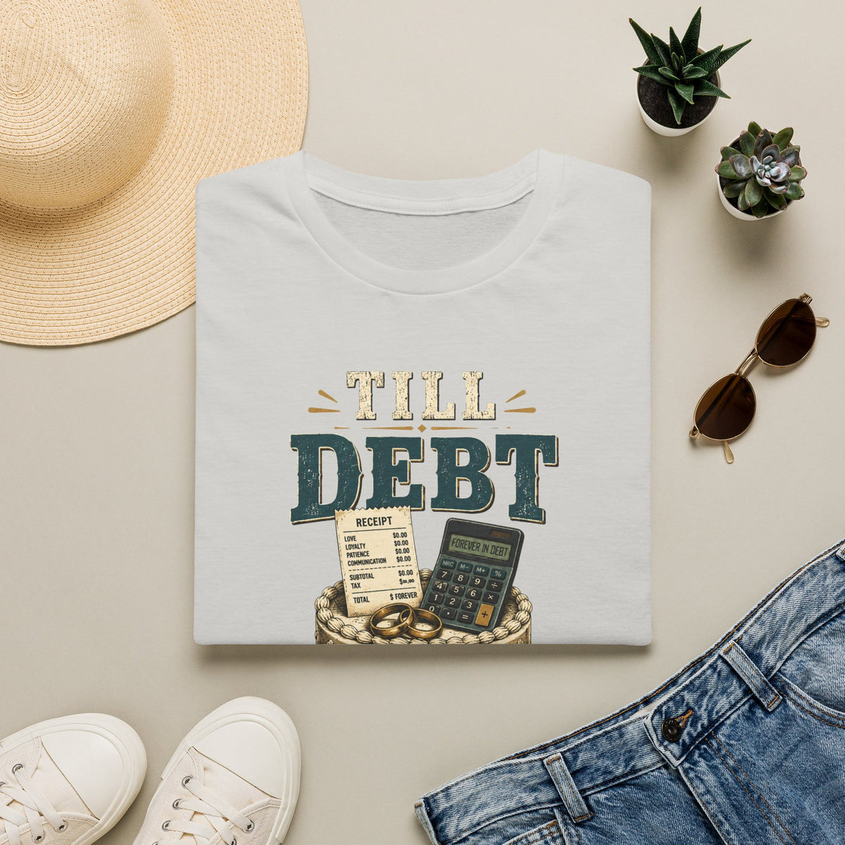 "Till Debt Do Us Part" Funny Debt & Finance Marriage Tee