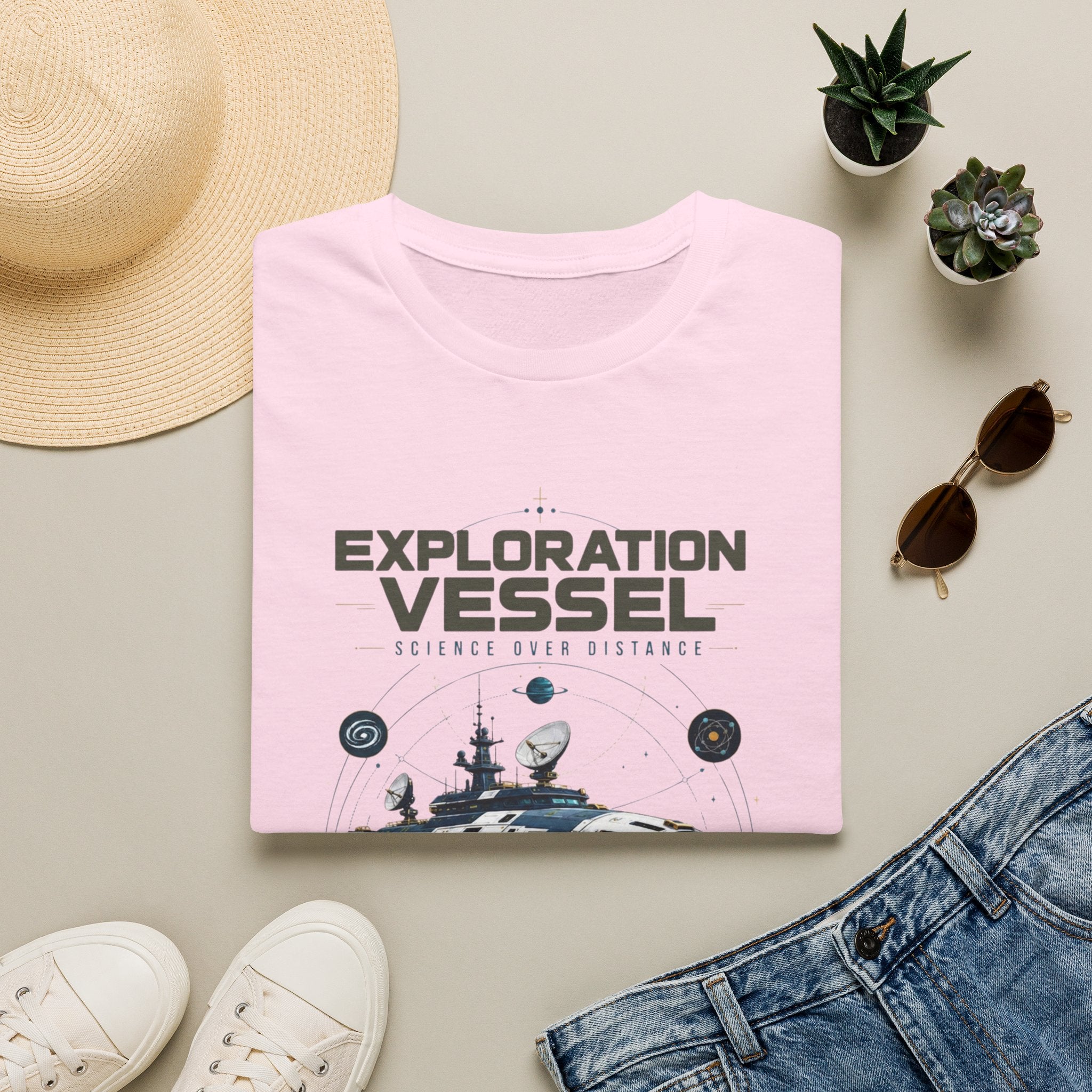 Exploration Vessel T-Shirt — Science Over Distance Space Graphic Tee