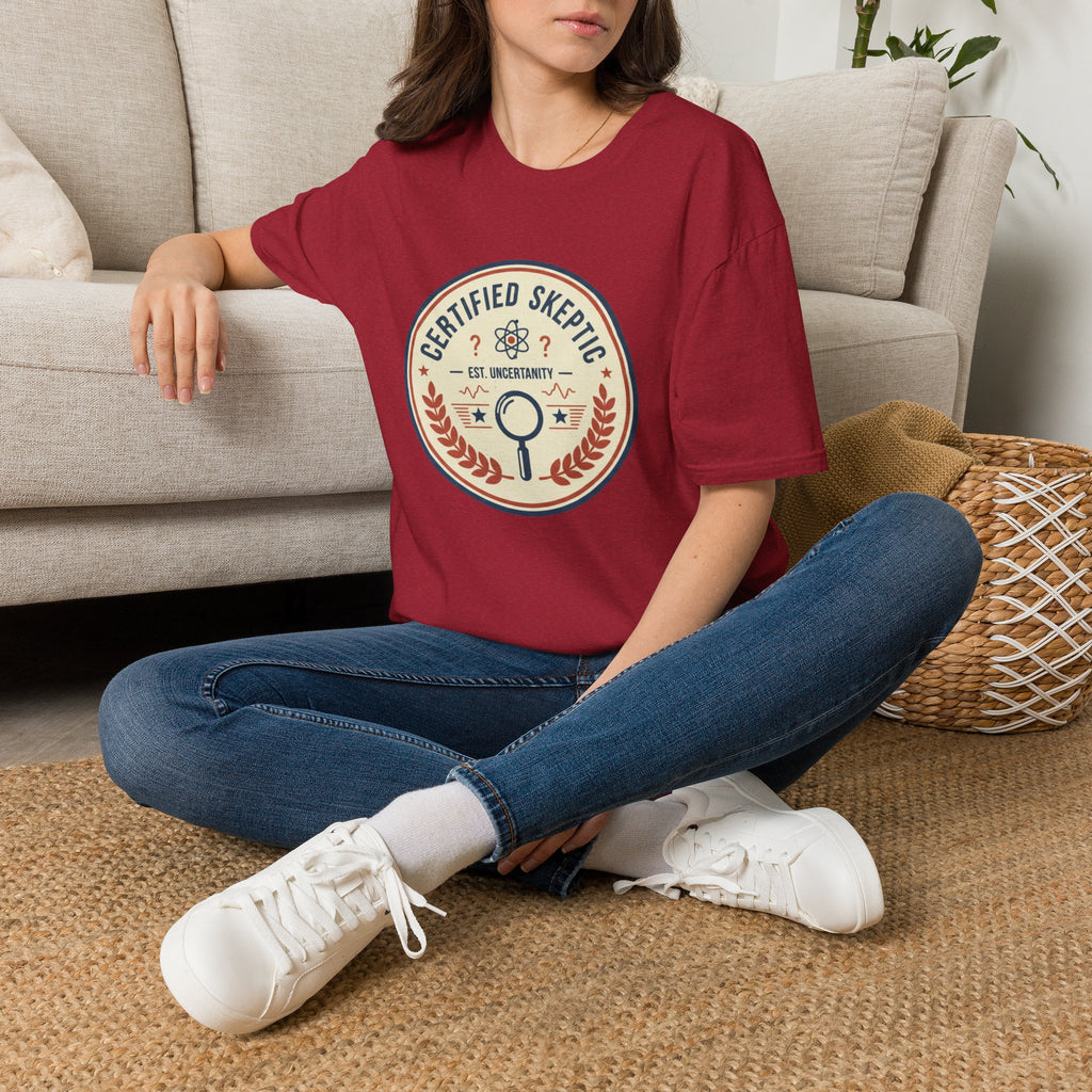Certified Skeptic T-Shirt — 'Est. Uncertainty' Retro Science Tee