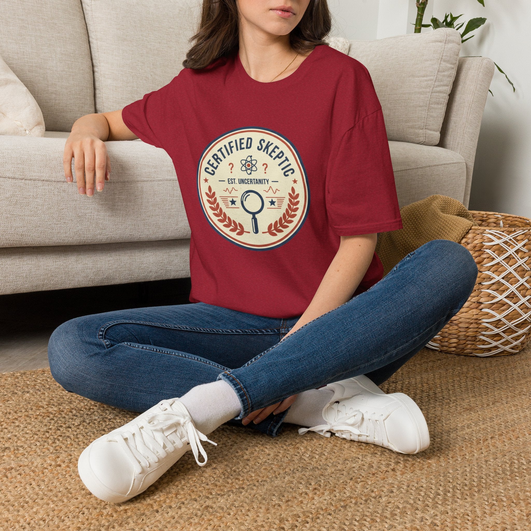 Certified Skeptic T-Shirt — 'Est. Uncertainty' Retro Science Tee