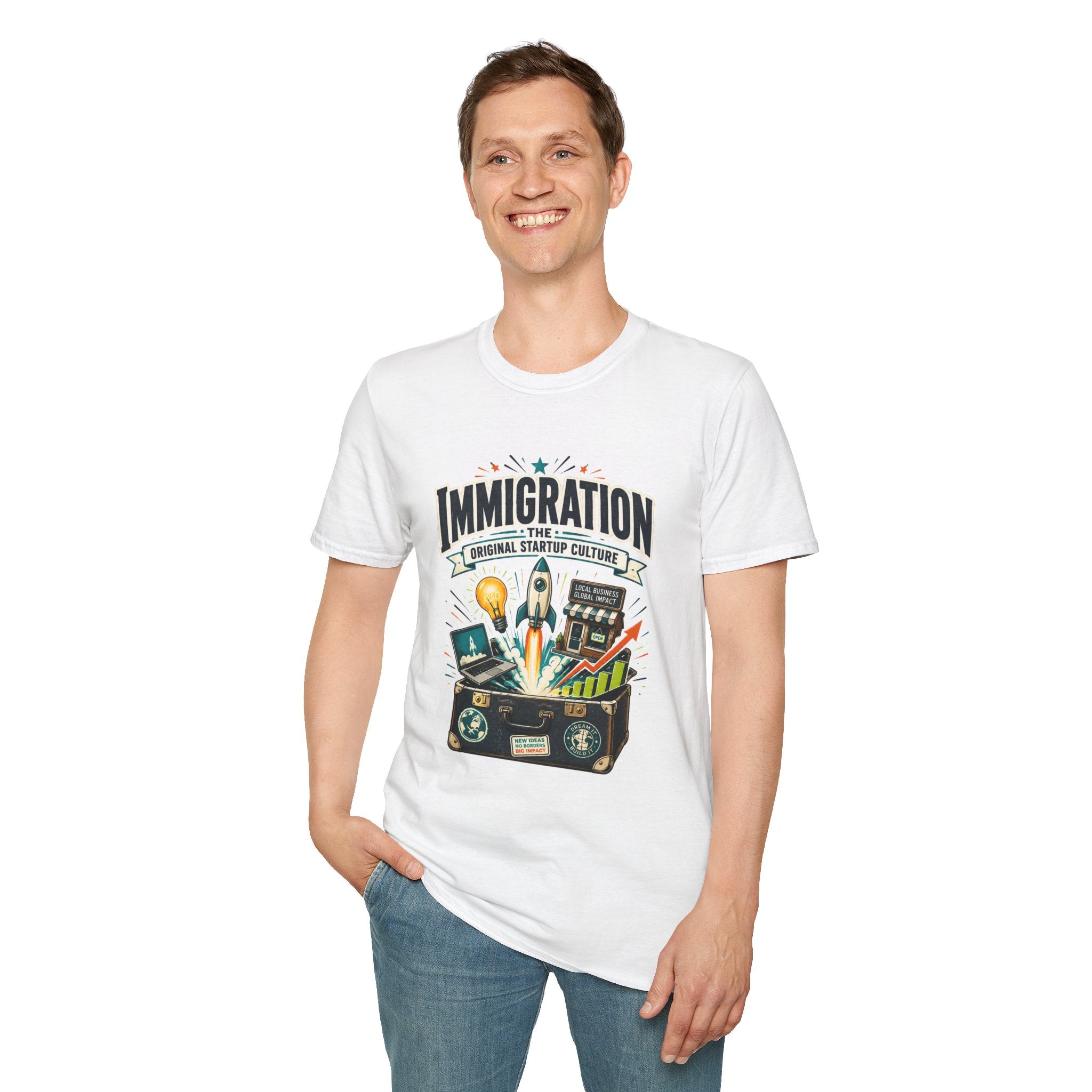 Immigration T-Shirt — "Immigration: The Original Startup Culture" Graphic Tee