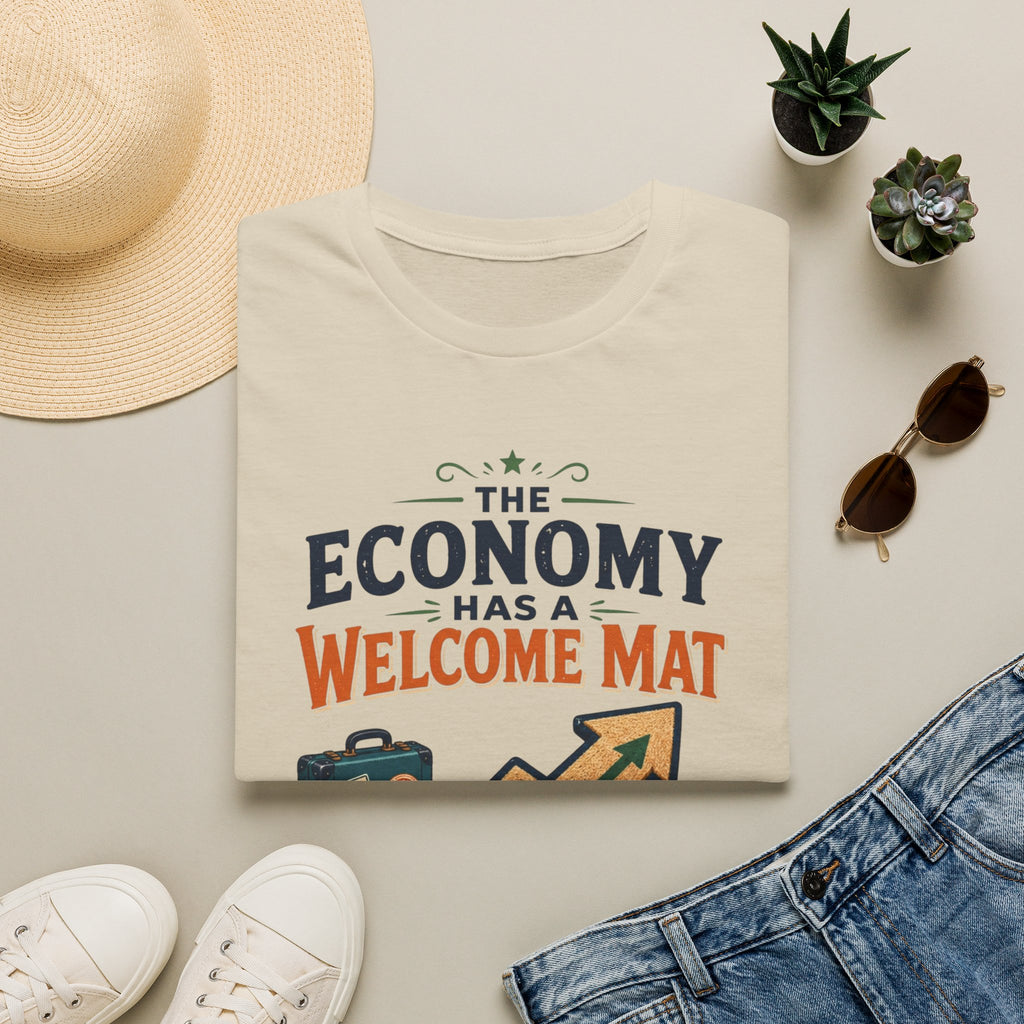 T-Shirt — "The Economy Has a Welcome Mat" Graphic Tee