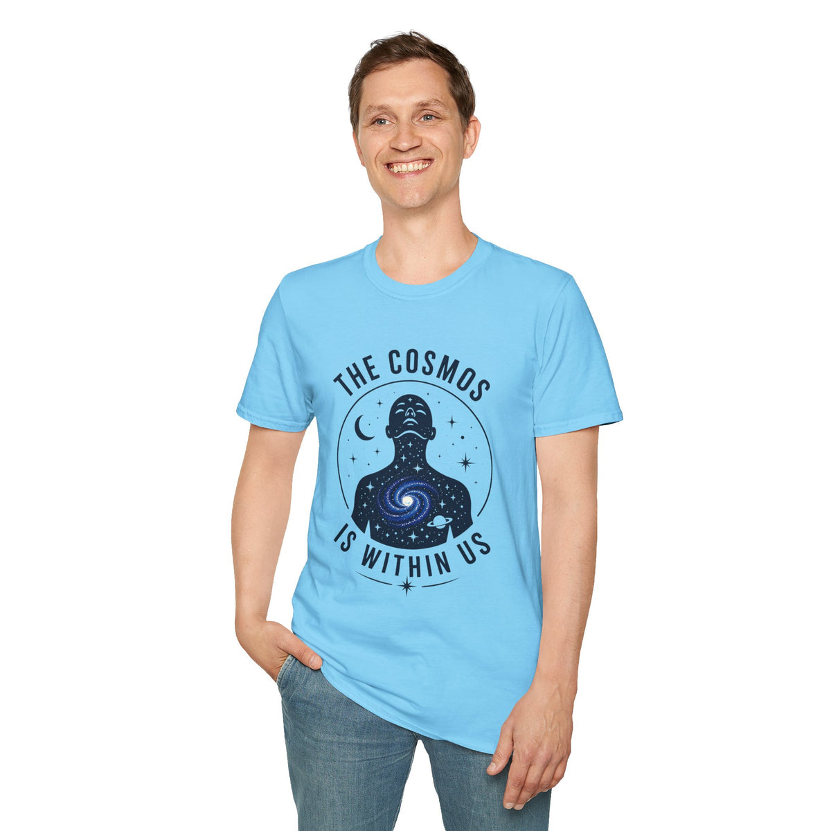 Cosmos Graphic Tee — "The Cosmos Is Within Us" Spiritual Astronomy Shirt