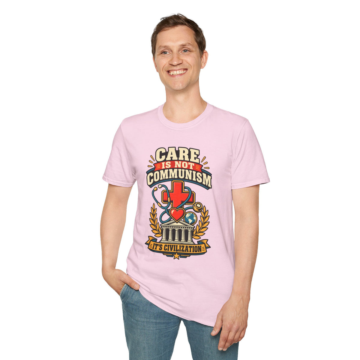 "Care Is Not Communism" Nurse/Healthcare Pride Tee