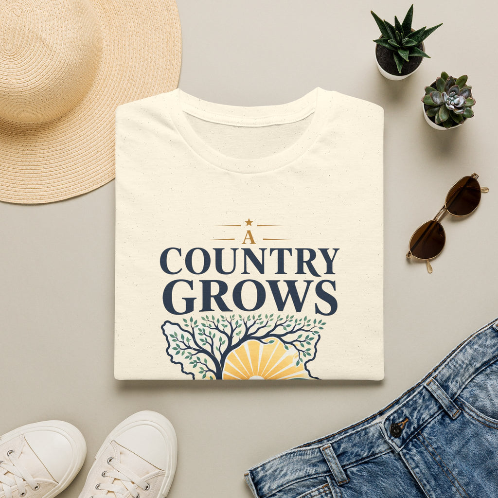Country Grows T-Shirt — 'Country Grows' Sunset Tree Graphic Tee