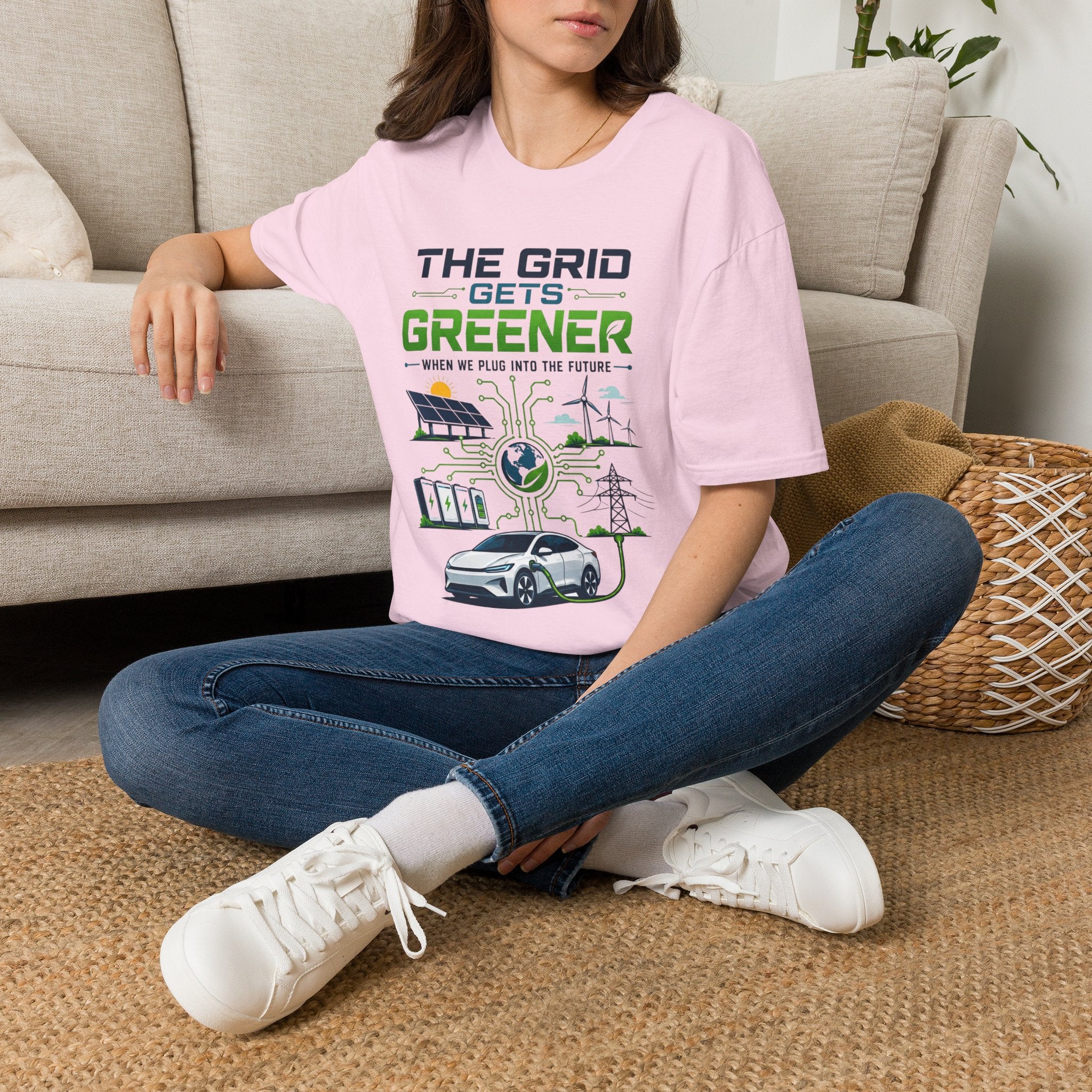 "The Grid Gets Greener" Eco Renewable Energy Tee