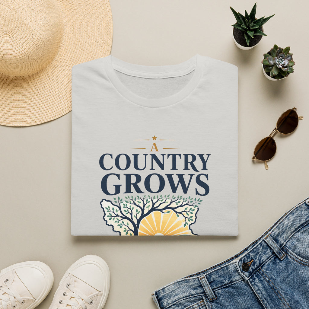 Country Grows T-Shirt — 'Country Grows' Sunset Tree Graphic Tee