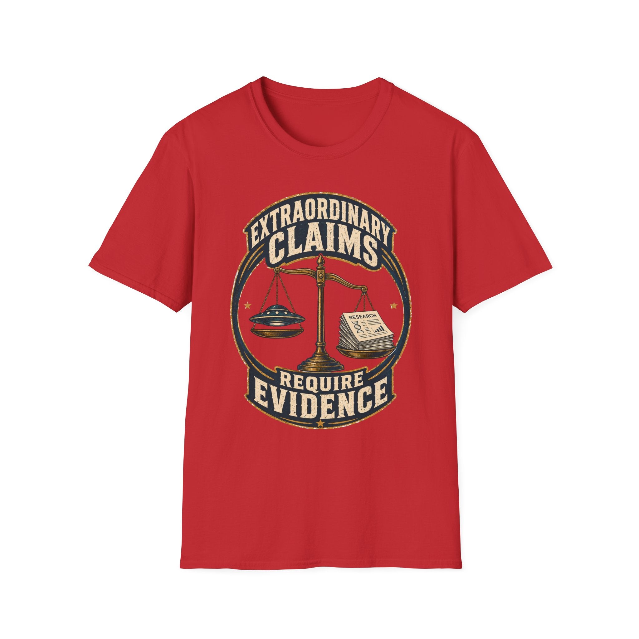 T-Shirt — “Extraordinary Claims Require Evidence” Skeptic Science Tee
