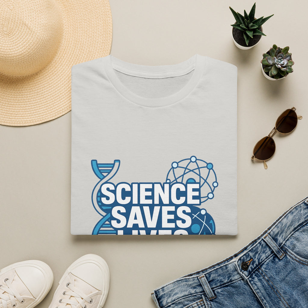 Science Saves Lives T-Shirt — STEM DNA & Heartbeat Graphic Tee