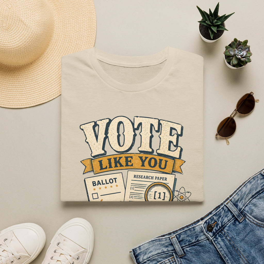 "Vote Like You Read the Footnotes" Vintage Voter Education Tee