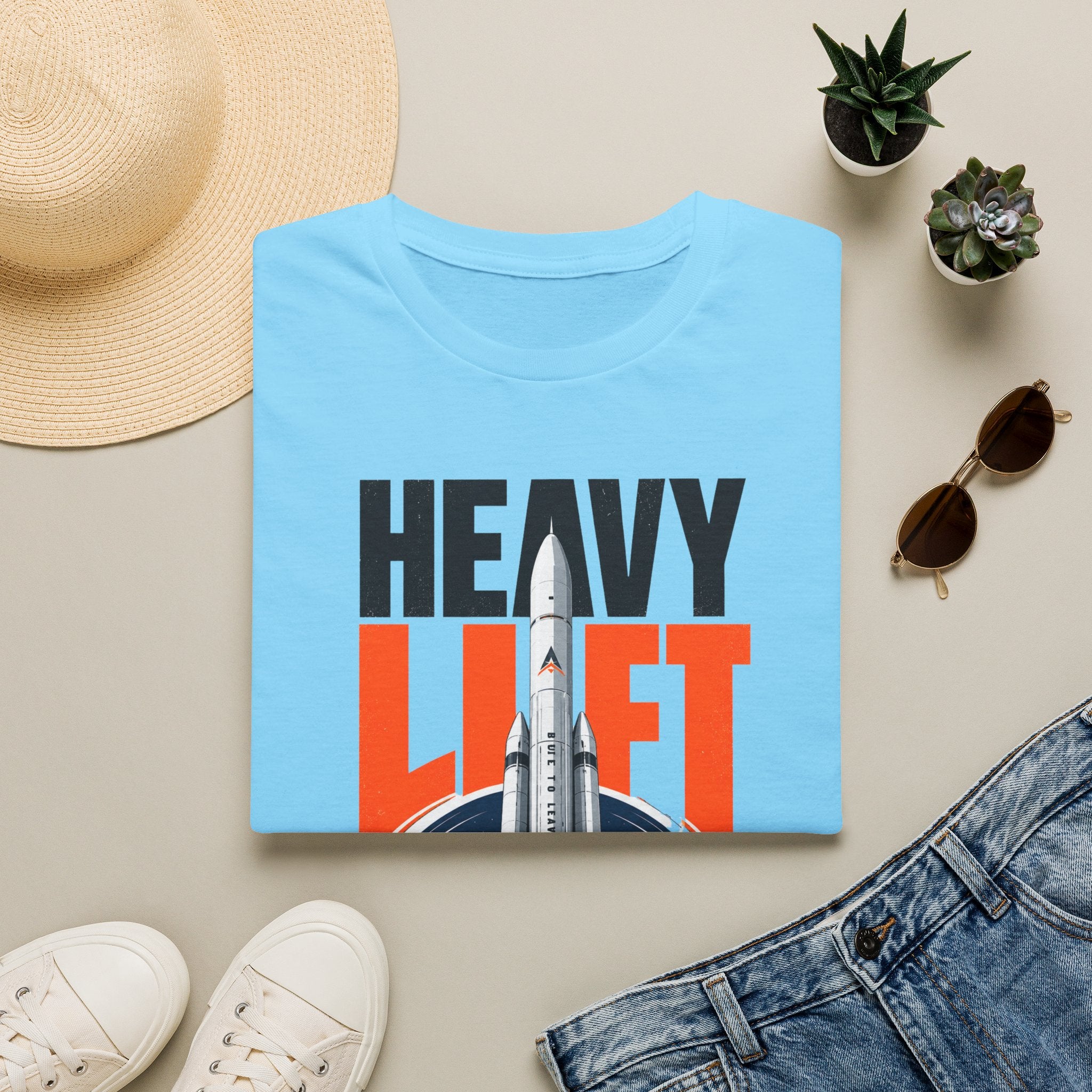 Heavy Lift Rocket T-Shirt — Retro Space Launch Graphic Tee
