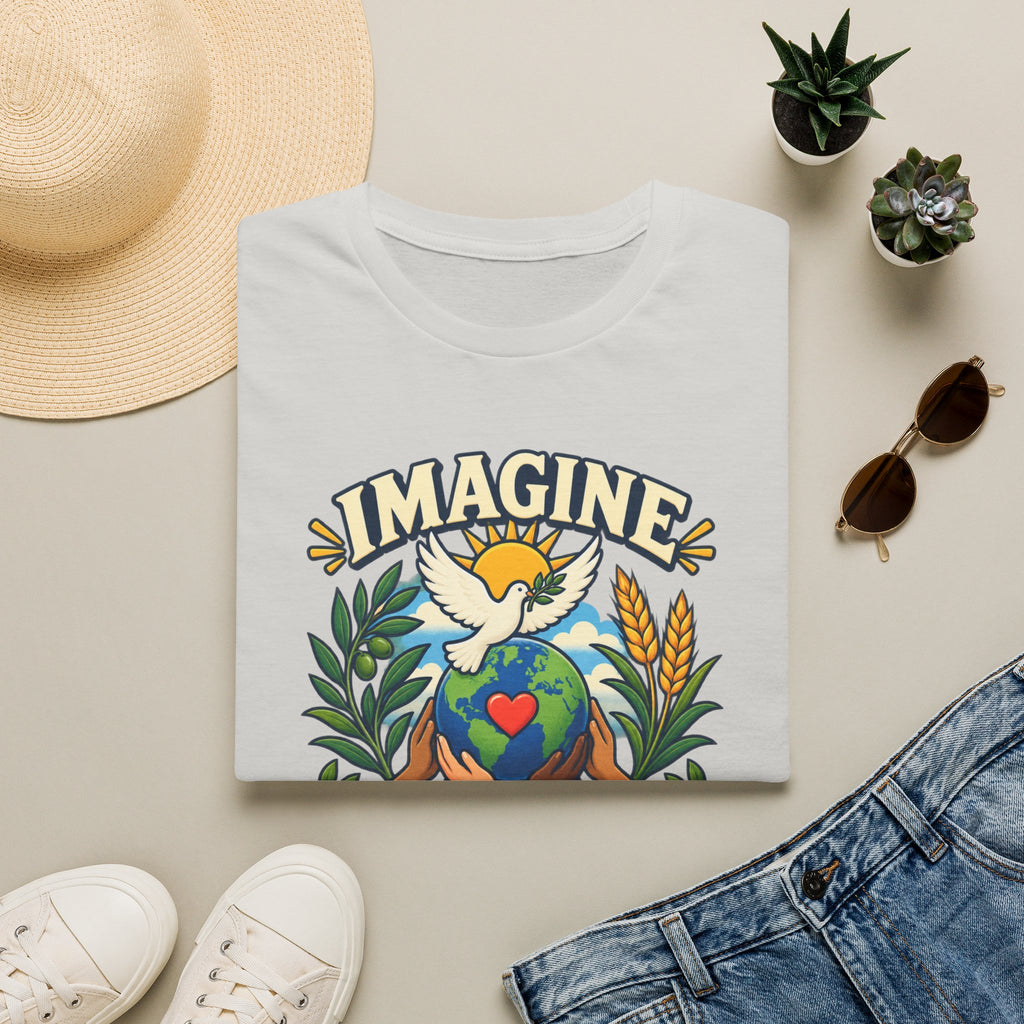 Imagine Peace T-Shirt — Dove, Earth & Plants Graphic Tee