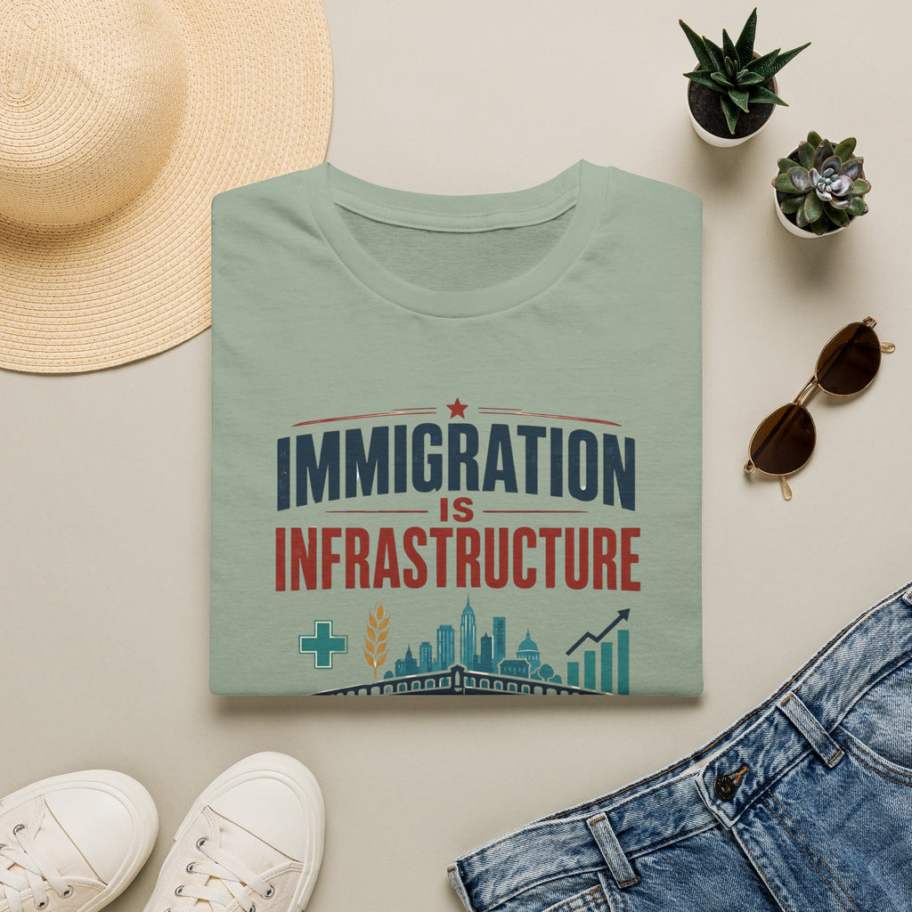 Immigration Is Infrastructure T-Shirt — Pro-Immigrant Advocacy Tee (Build People, Build Futures)