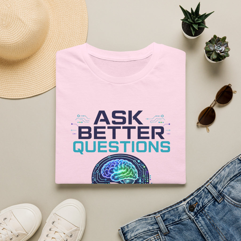 Ask Better Questions T-Shirt — Brain & Question Mark Science Tee for Thinkers