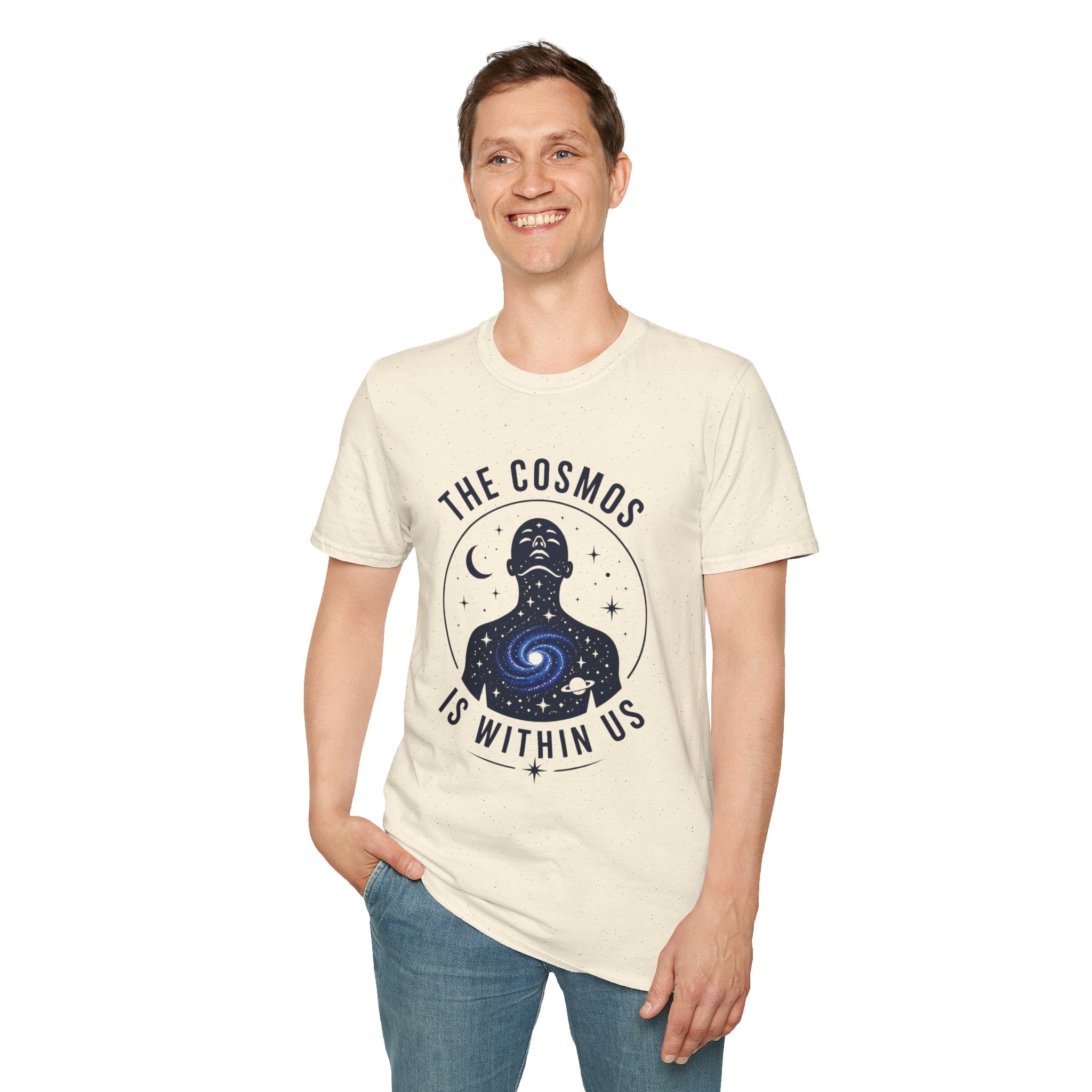Cosmos Graphic Tee — "The Cosmos Is Within Us" Spiritual Astronomy Shirt
