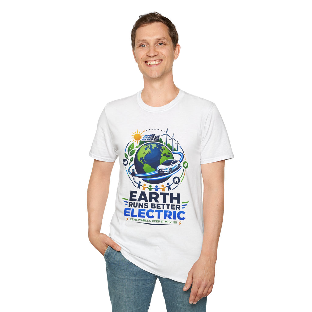 Earth Runs Better Electric Eco-Friendly EV Graphic Tee