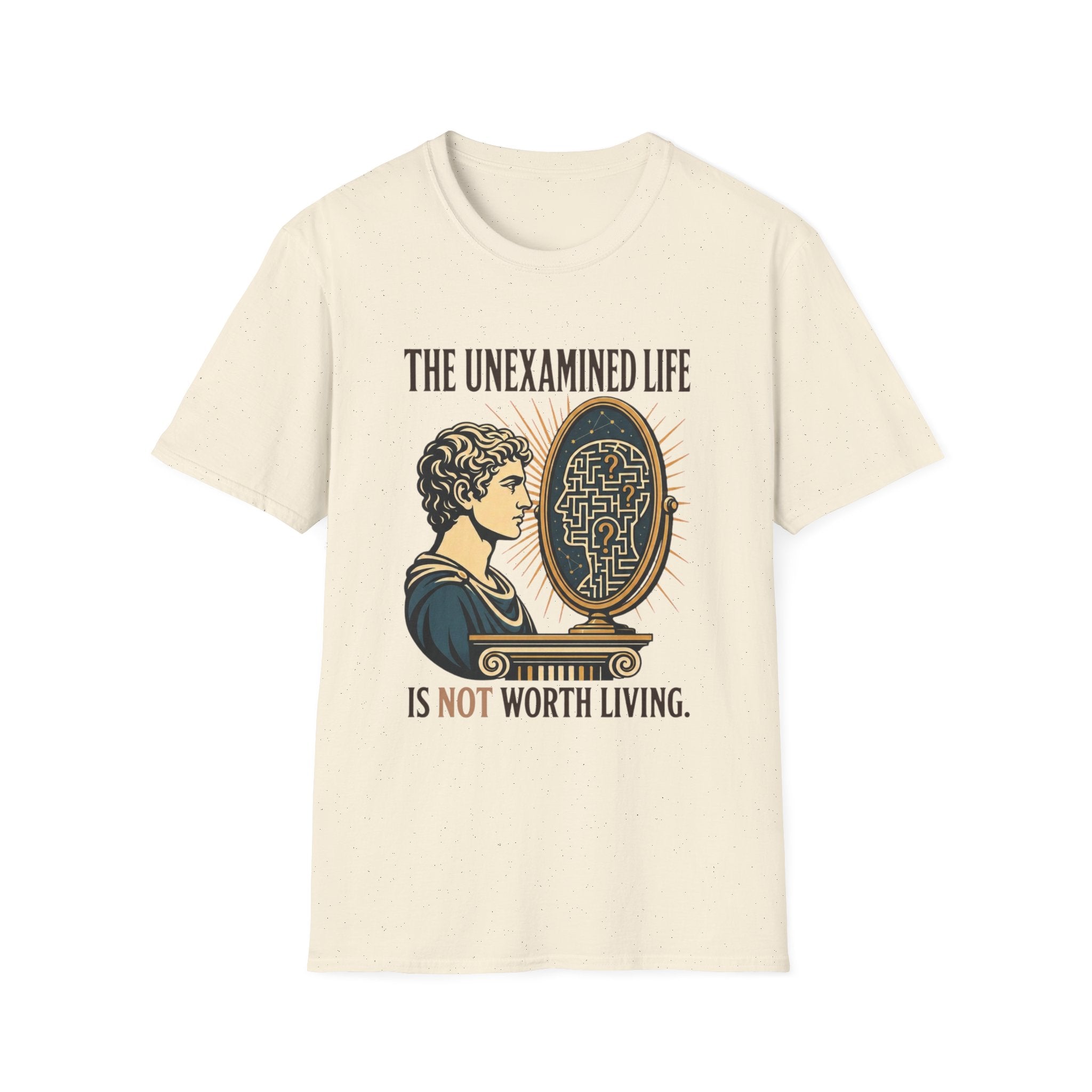 'The Unexamined Life' Philosophical Graphic Tee (Mirror Maze Design)