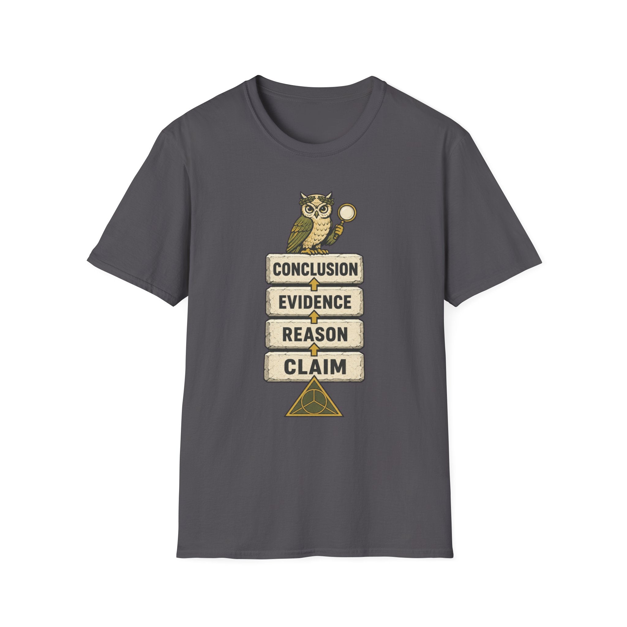 Evidence to Conclusion Graphic T-Shirt — Owl with Magnifying Glass Design