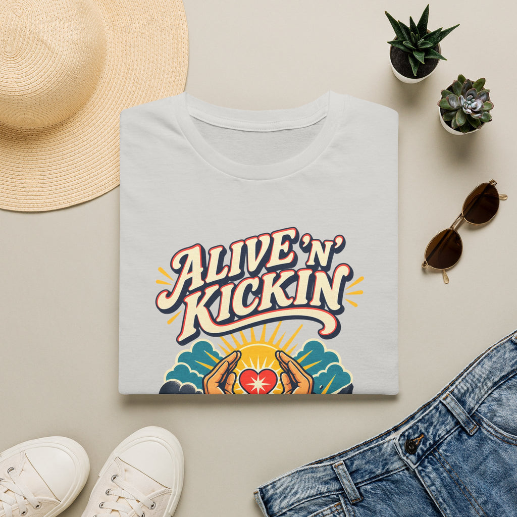 Alive 'N Kickin' Graphic T-Shirt — Retro Sunshine Inspirational Tee