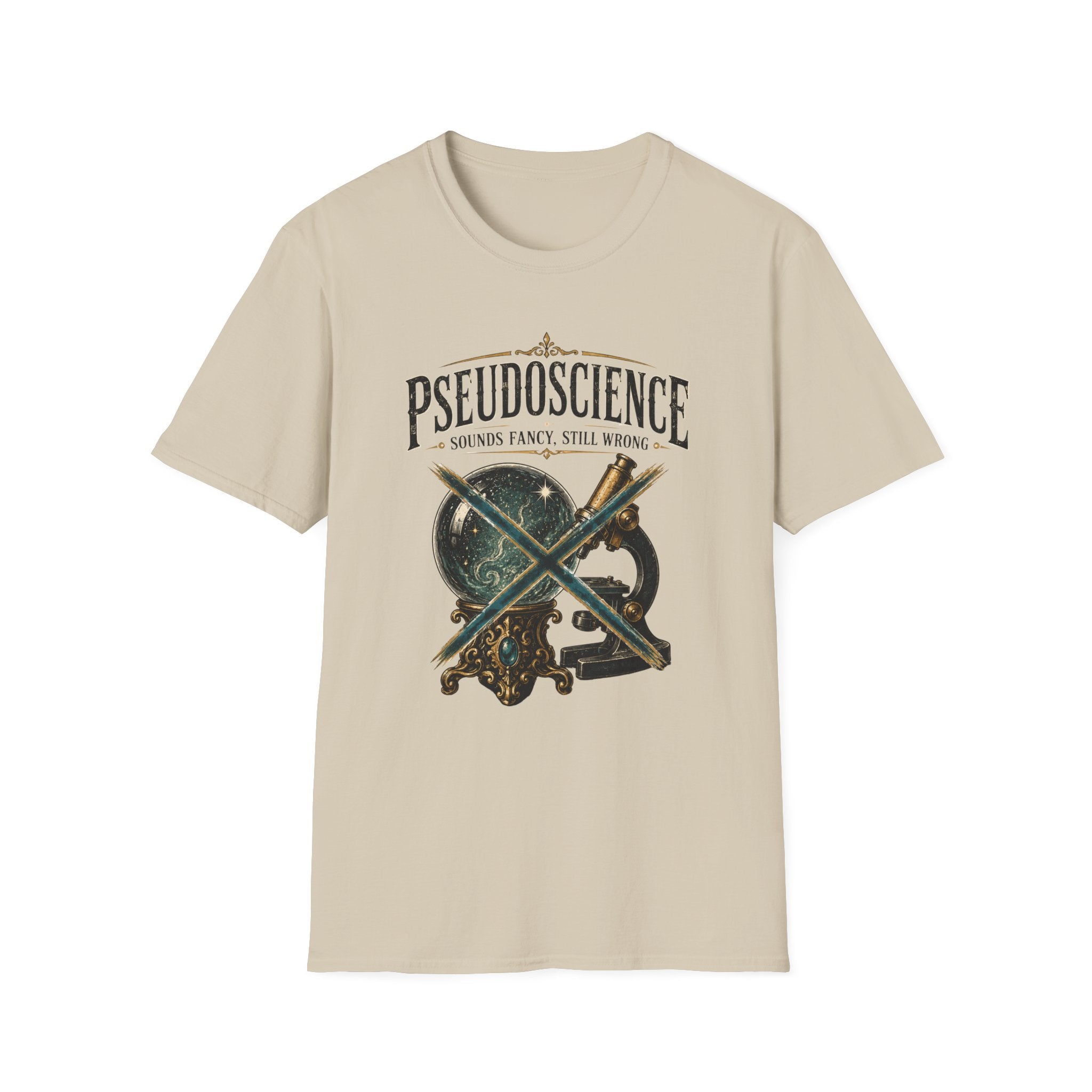 T-Shirt — "Pseudoscience: Sounds Fancy, Still Wrong" Retro Science Graphic Tee