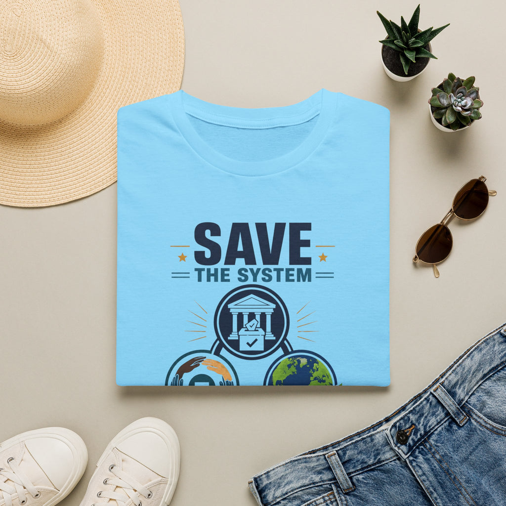 Save the System Graphic T-Shirt — Save Each Other, Save the Planet Eco Awareness Tee