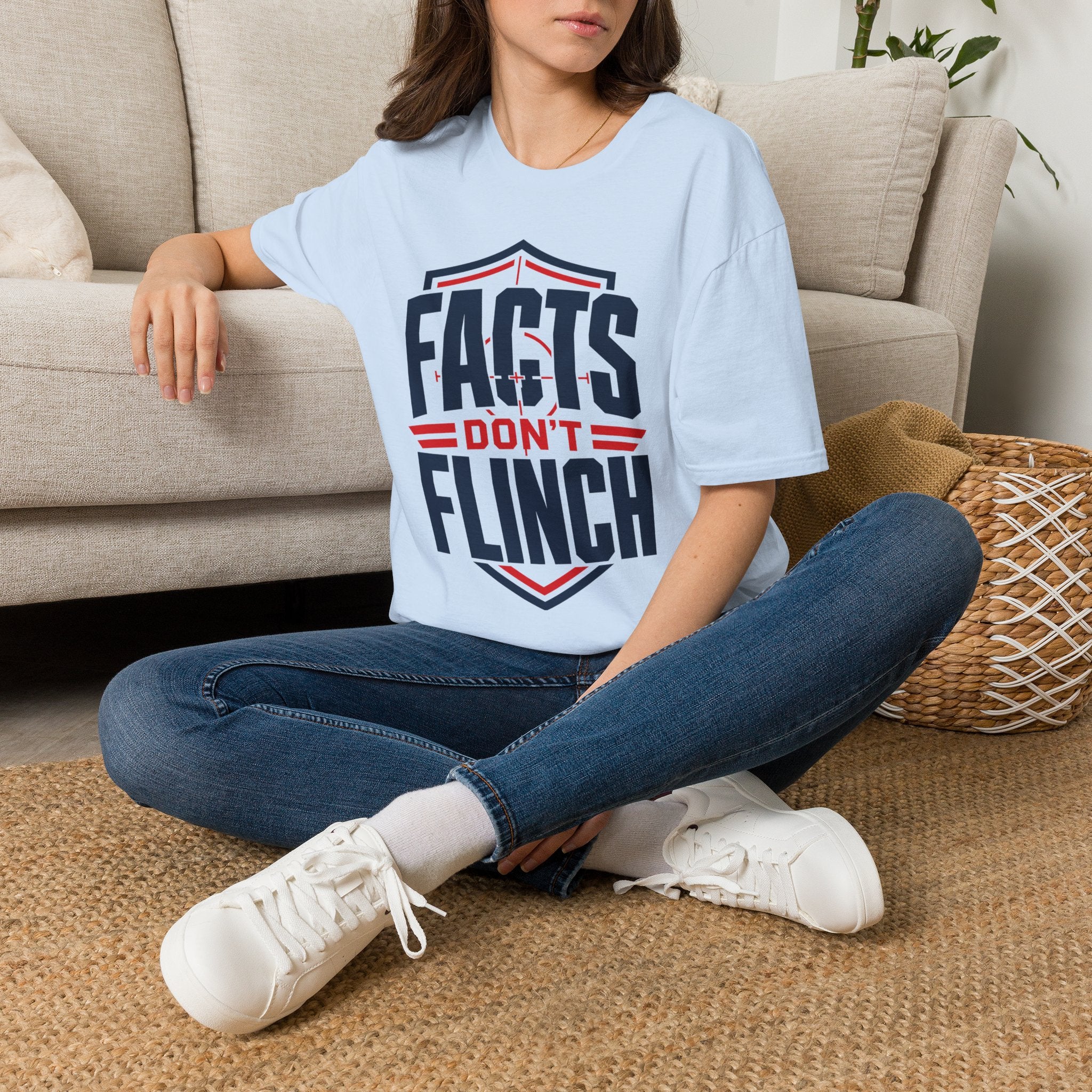 Facts Don’t Flinch T-Shirt — Bold Patriotic Statement Tee
