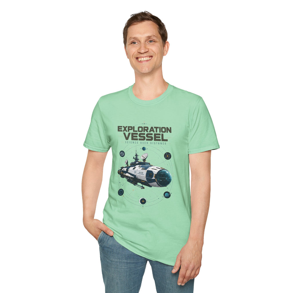 Exploration Vessel T-Shirt — Science Over Distance Space Graphic Tee