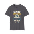 Make America Think Again T-Shirt — Retro Brain Graphic Tee