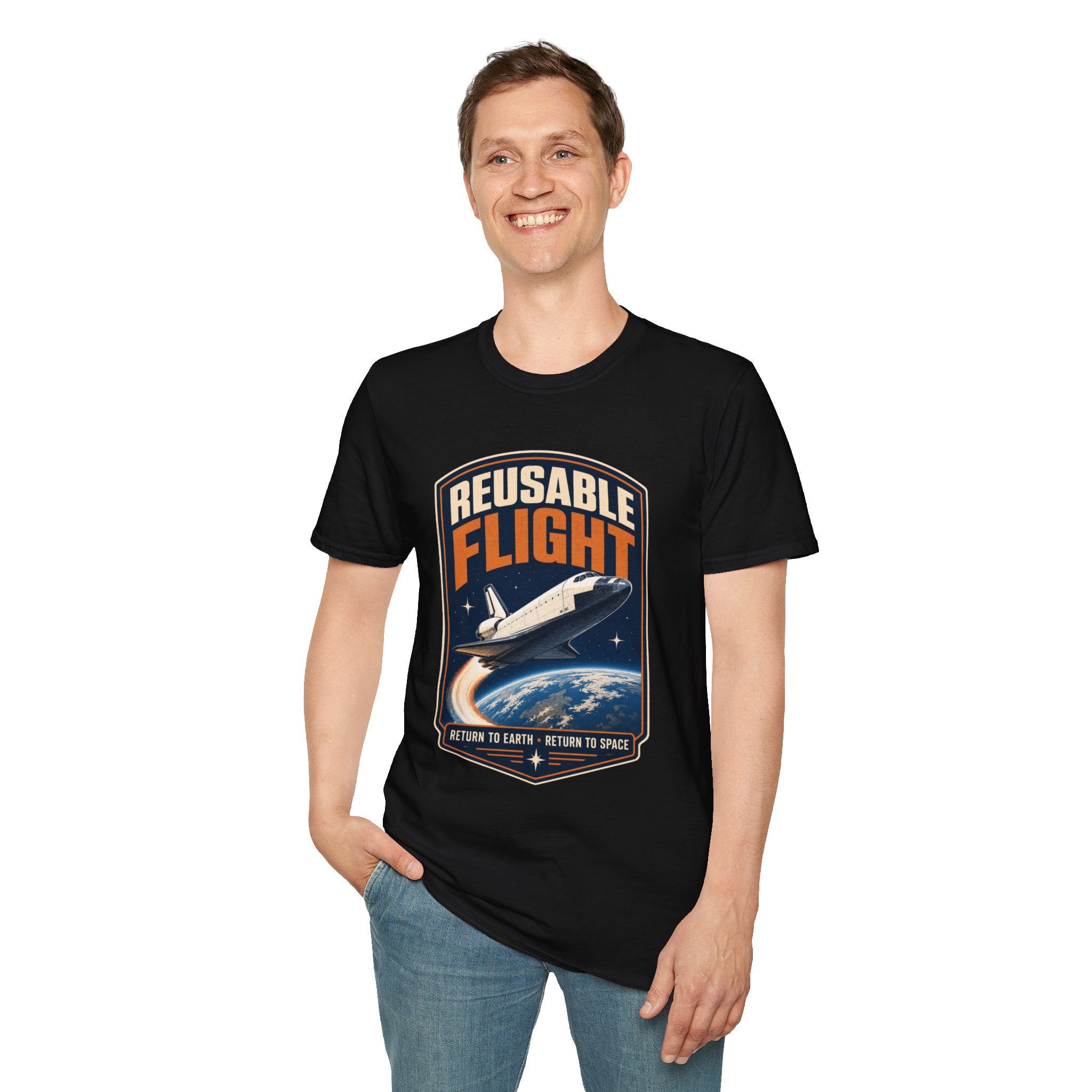 Reusable Flight T-Shirt — Space Shuttle Retro Graphic Tee