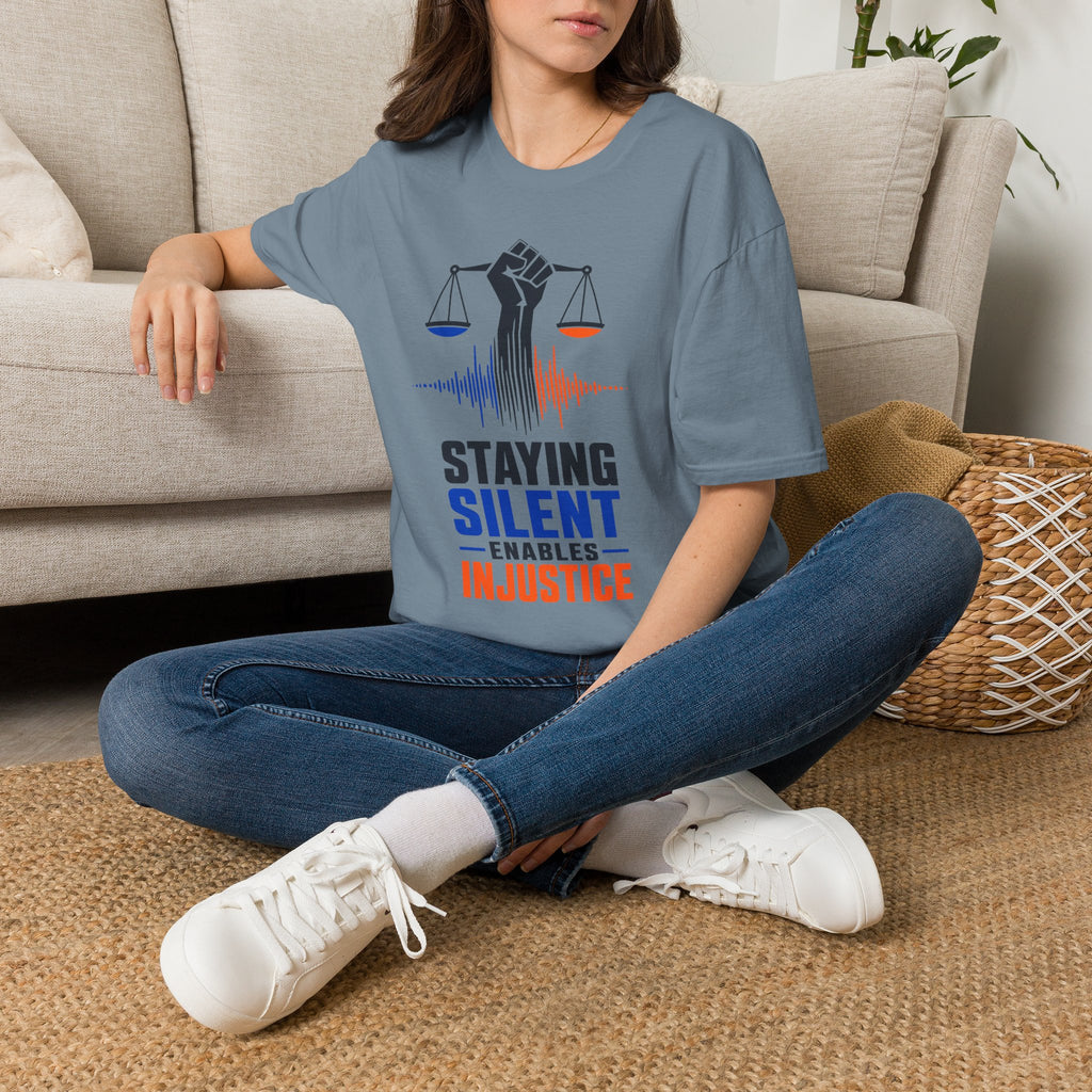 "Staying Silent Enables Injustice" Justice Fist Graphic Tee