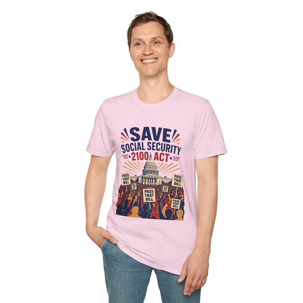Save Social Security 2100 Act T-Shirt — Political Activism Tee for Rallies & Voters